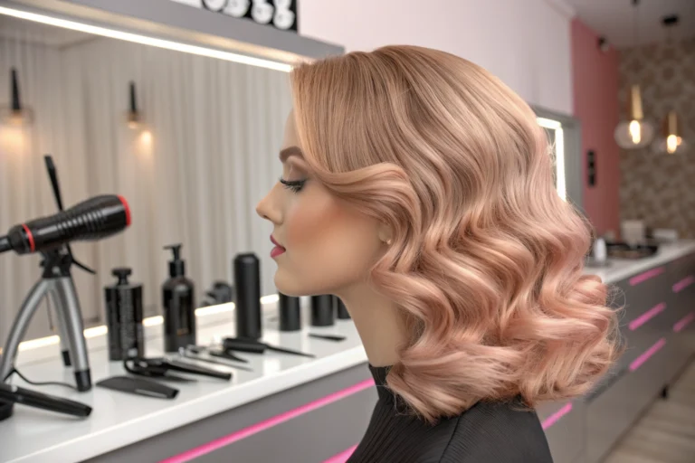 Modern hair styling tools and a trendy hairstyle visual