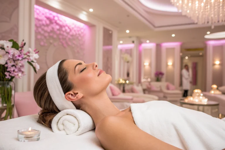 Professional facial treatment in a luxury spa setting
